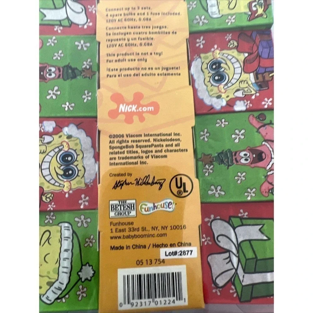 Spongebob Squarepants 12 String Lights Set‎ Holiday Christmas New In Package